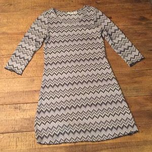 Chevron 3/4 Sleeve Dress